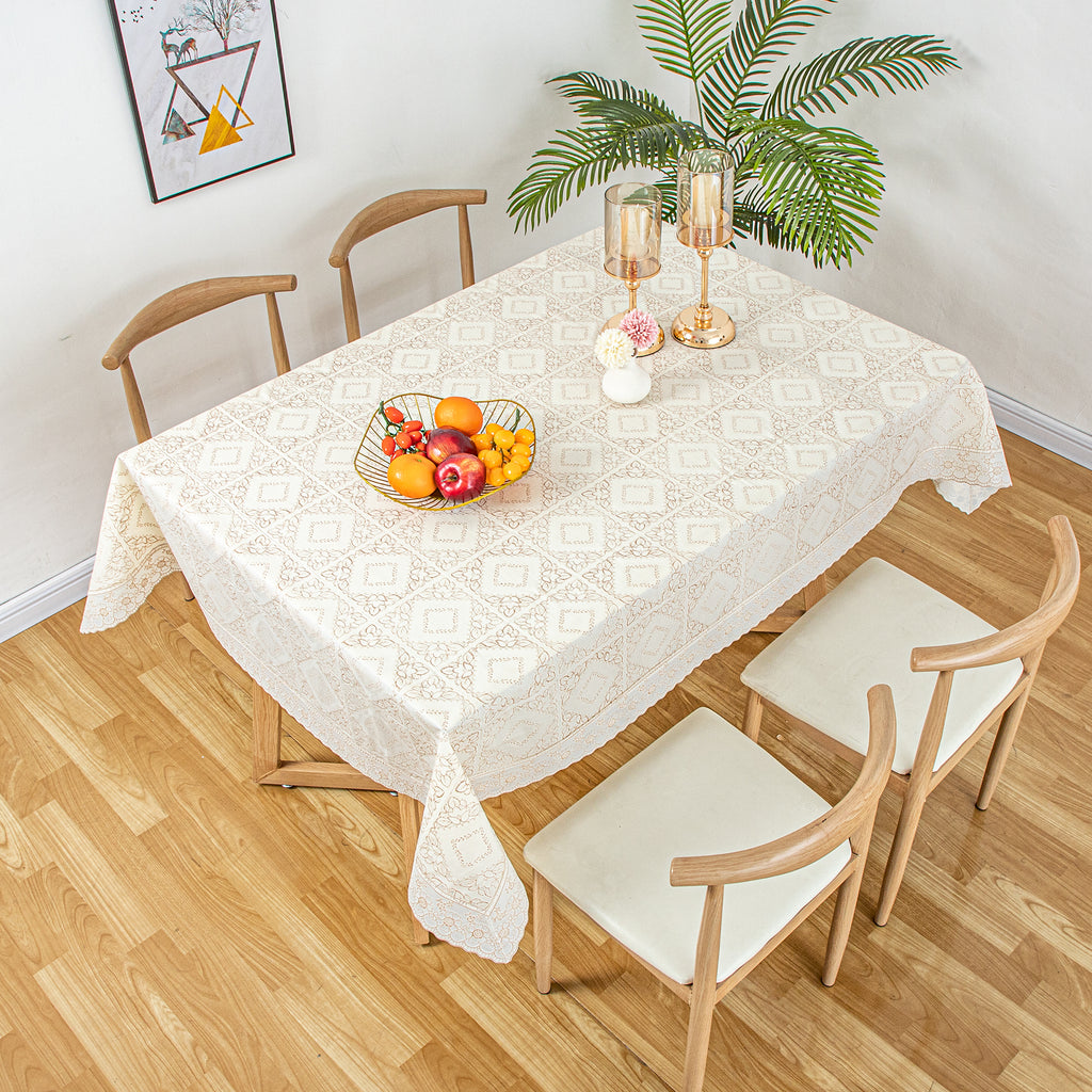 Ray Star Golden lace Tablecloth Oilcloth Waterproof holiday