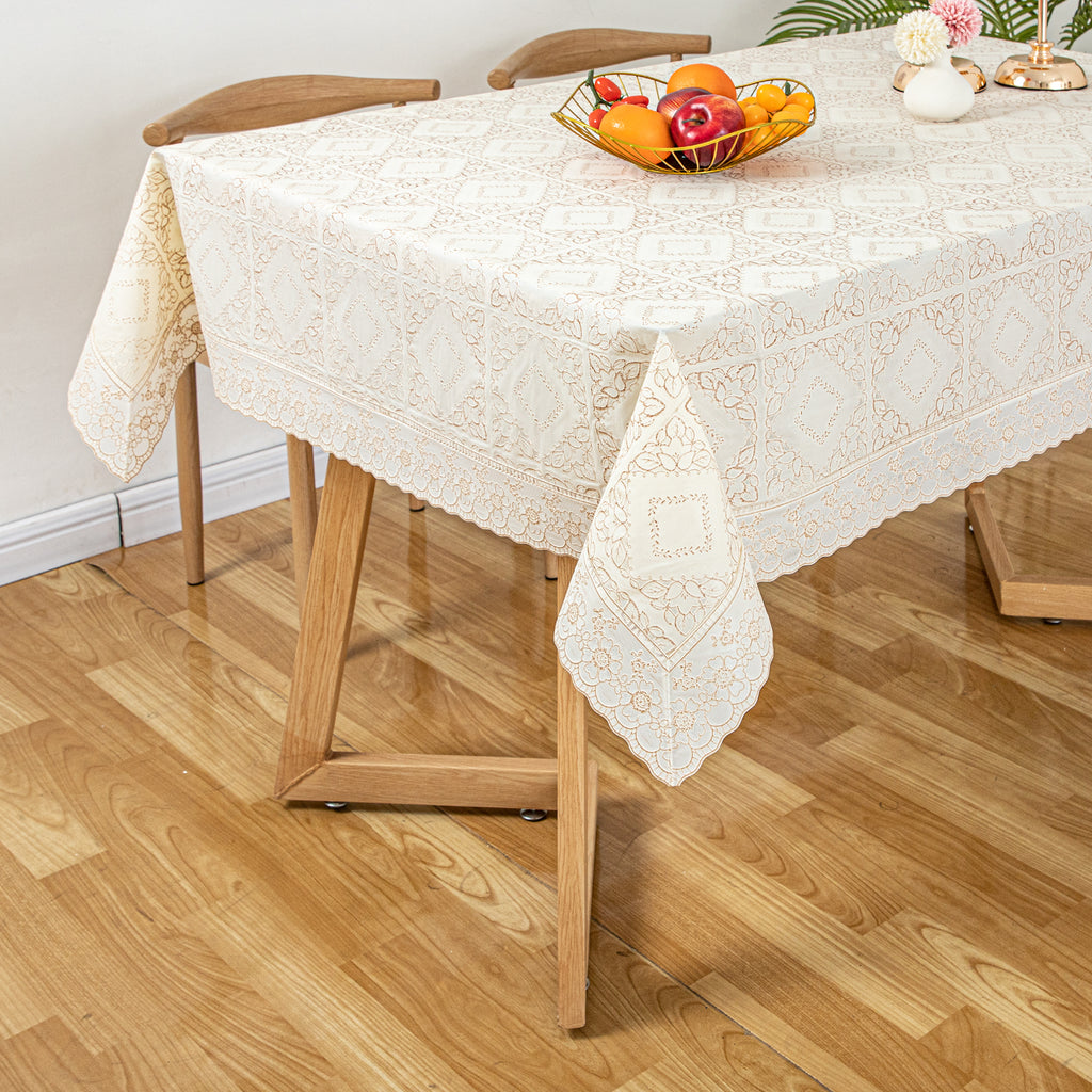 Ray Star Golden lace Tablecloth Oilcloth Waterproof holiday