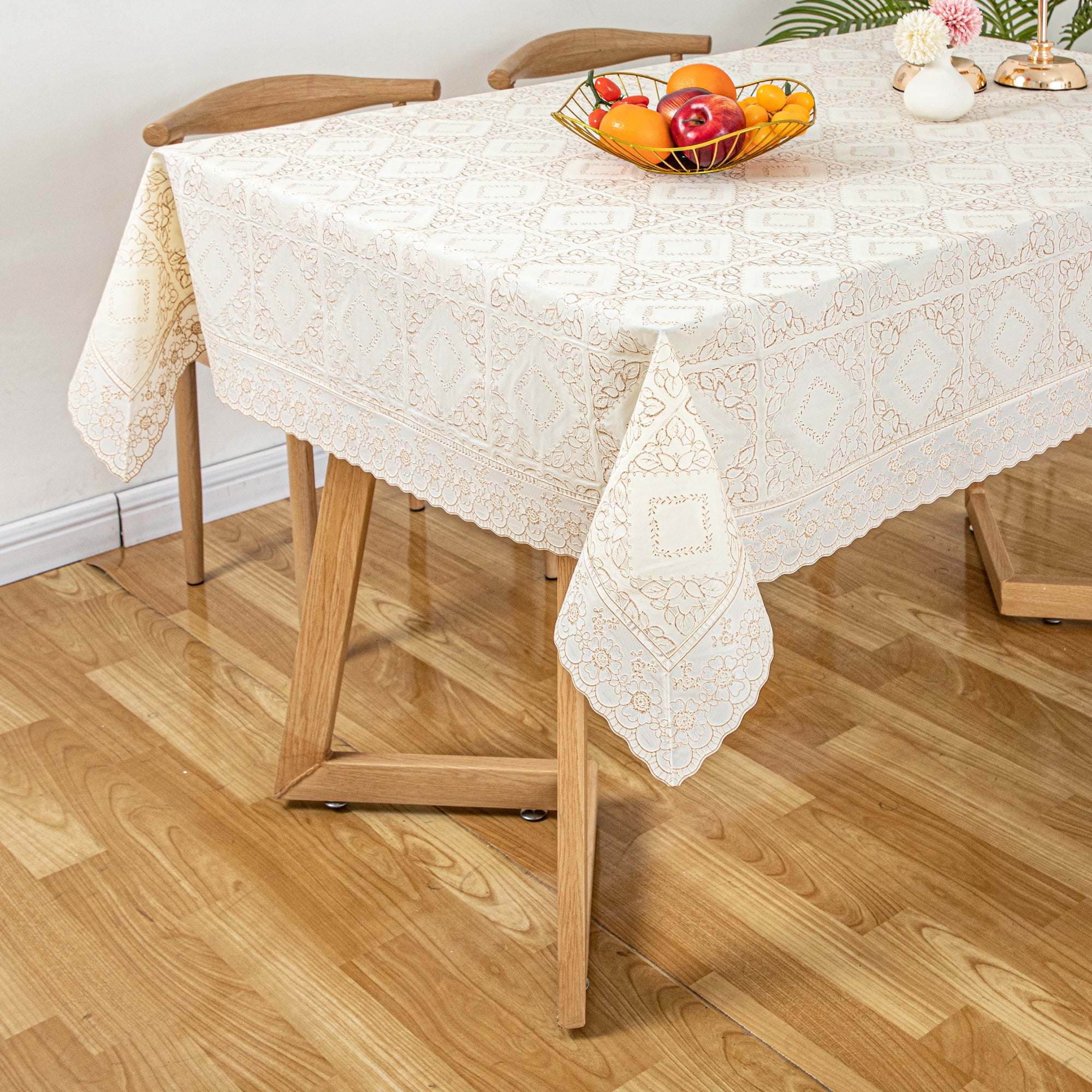 Ray Star Golden lace Tablecloth Oilcloth Waterproof holiday