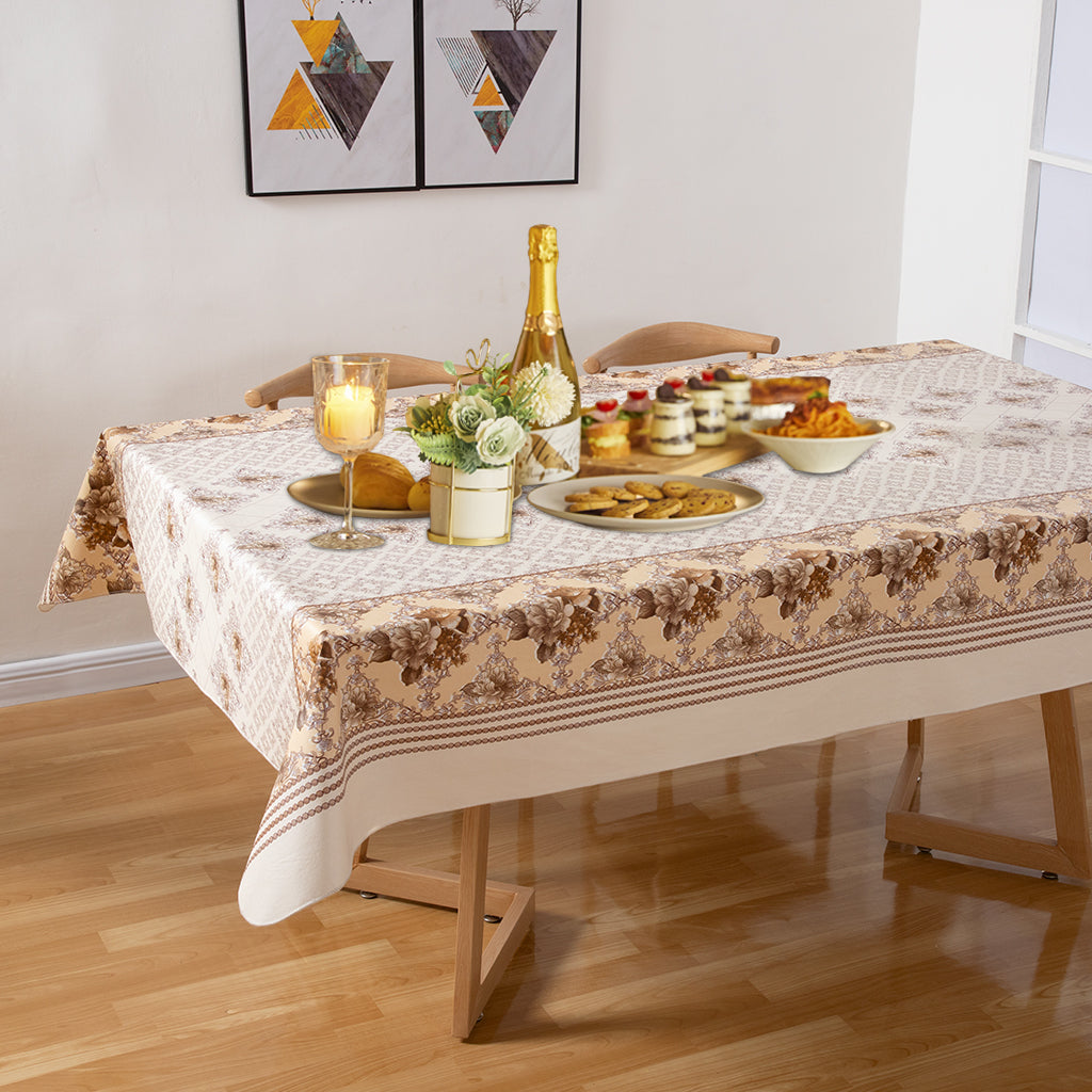 Christmas Retro dark pattern Tablecloth Table Cover Vinyl Surface with Flannel Backing Oilcloth Waterproof holiday