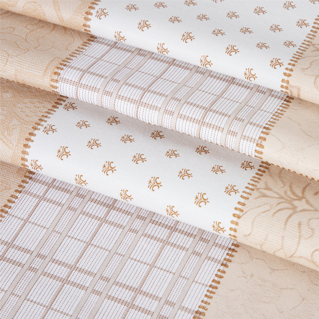 Christmas Retro dark Gold pattern Tablecloth Table Cover Vinyl Surface with Flannel Backing Oilcloth Waterproof holiday