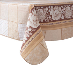 Christmas Retro dark Gold pattern Tablecloth Table Cover Vinyl Surface with Flannel Backing Oilcloth Waterproof holiday