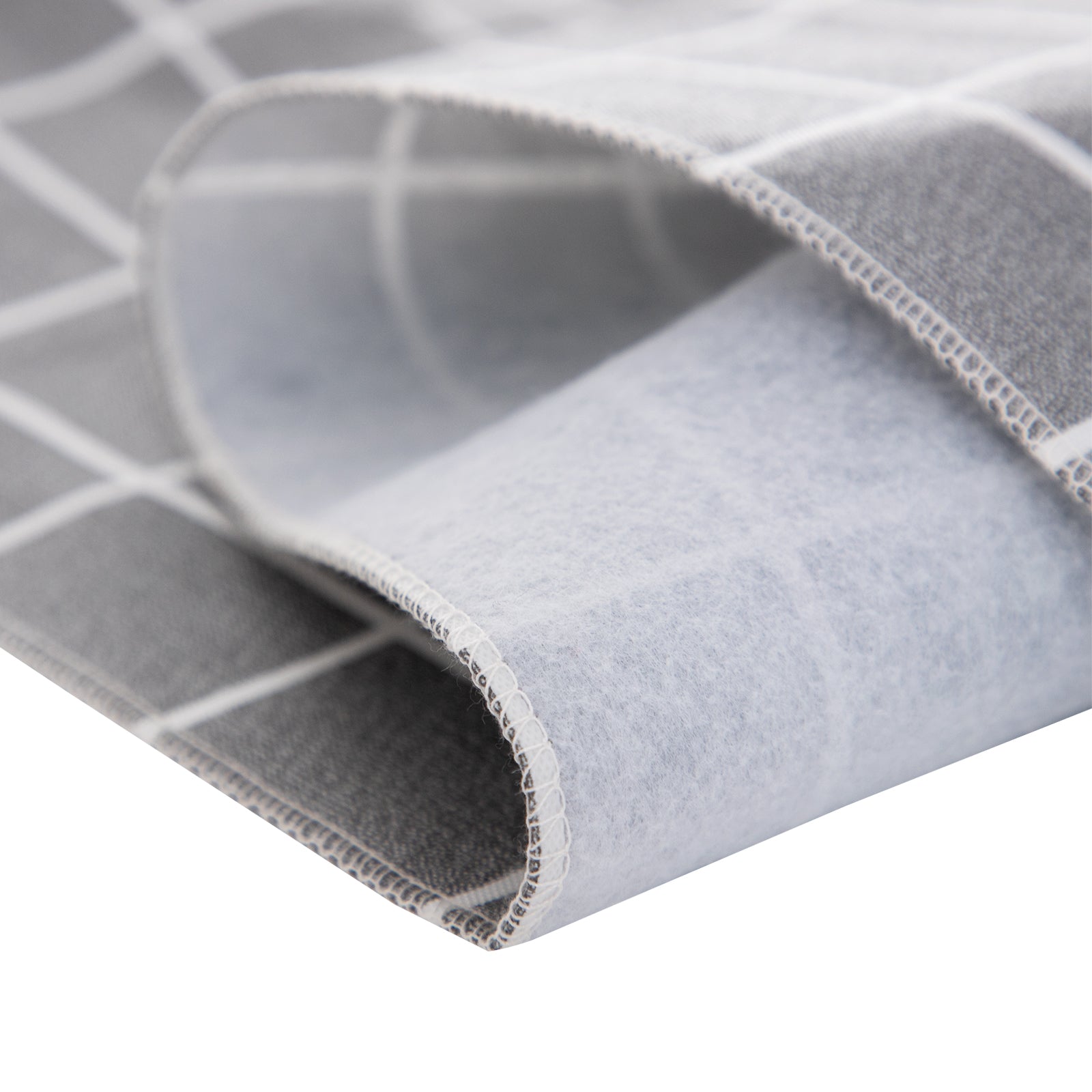 RAY STAR Grey background and white grid Tablecloth With Flannel Backing Round and Rectangle