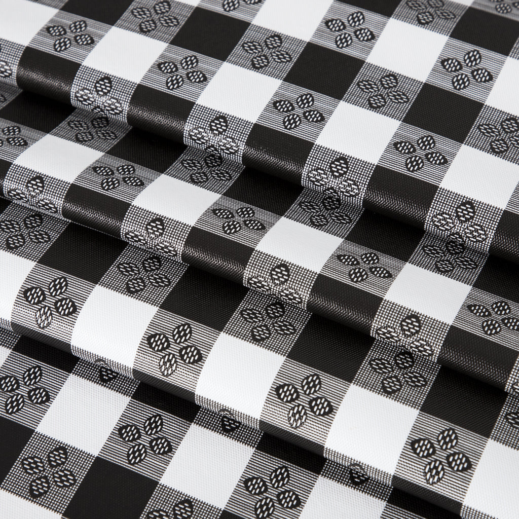RAY STAR Black checkered Tablecloth With Flannel Backing Round and Rectangle