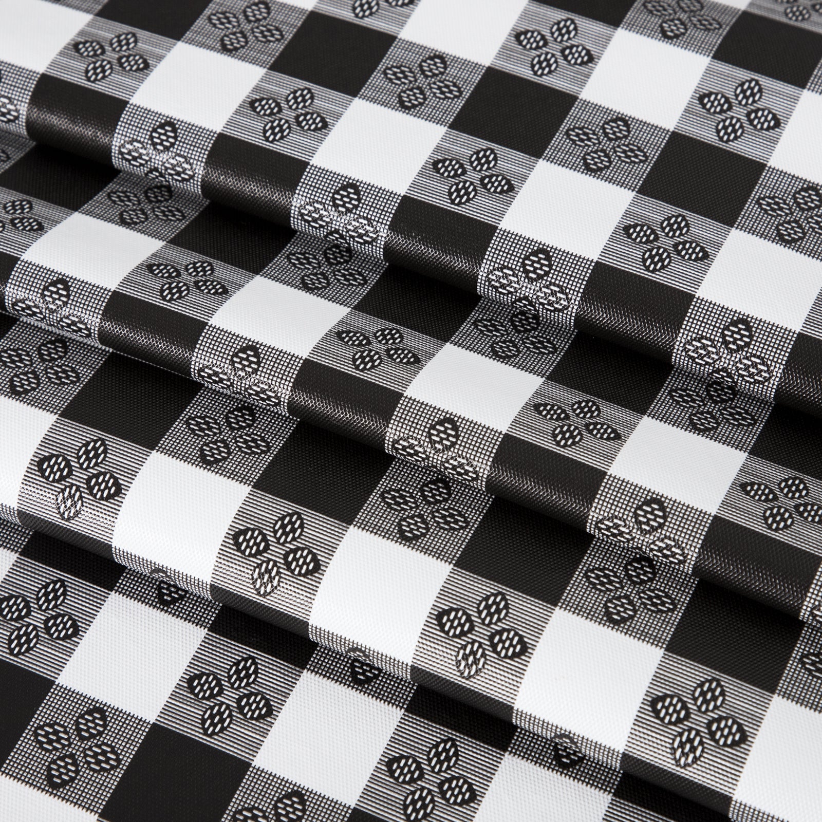 RAY STAR Black checkered Tablecloth With Flannel Backing Round and Rectangle