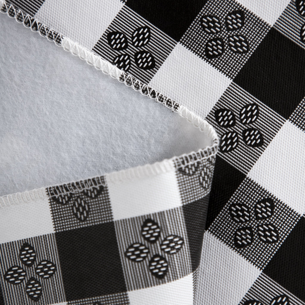 RAY STAR Black checkered Tablecloth With Flannel Backing Round and Rectangle