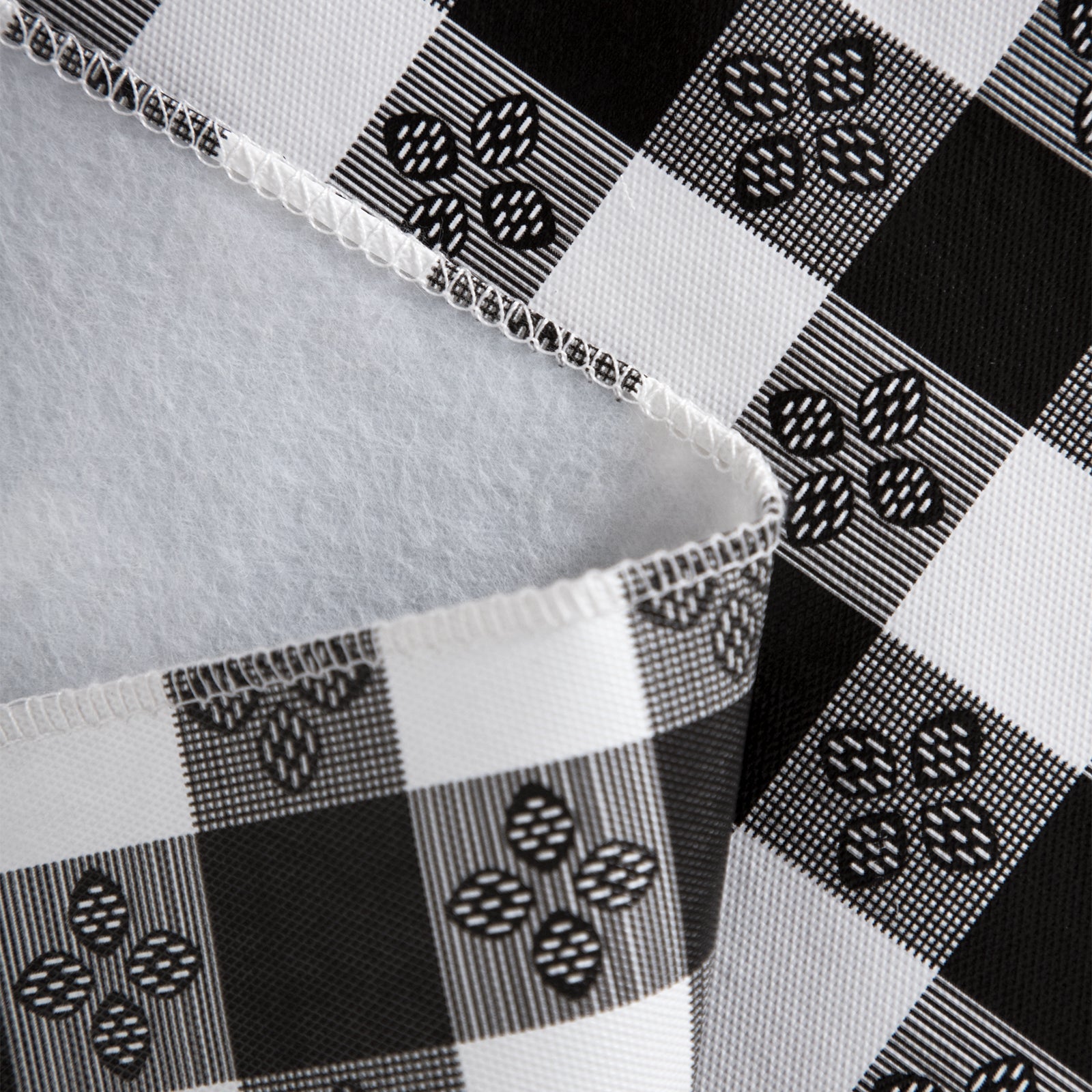 RAY STAR Black checkered Tablecloth With Flannel Backing Round and Rectangle
