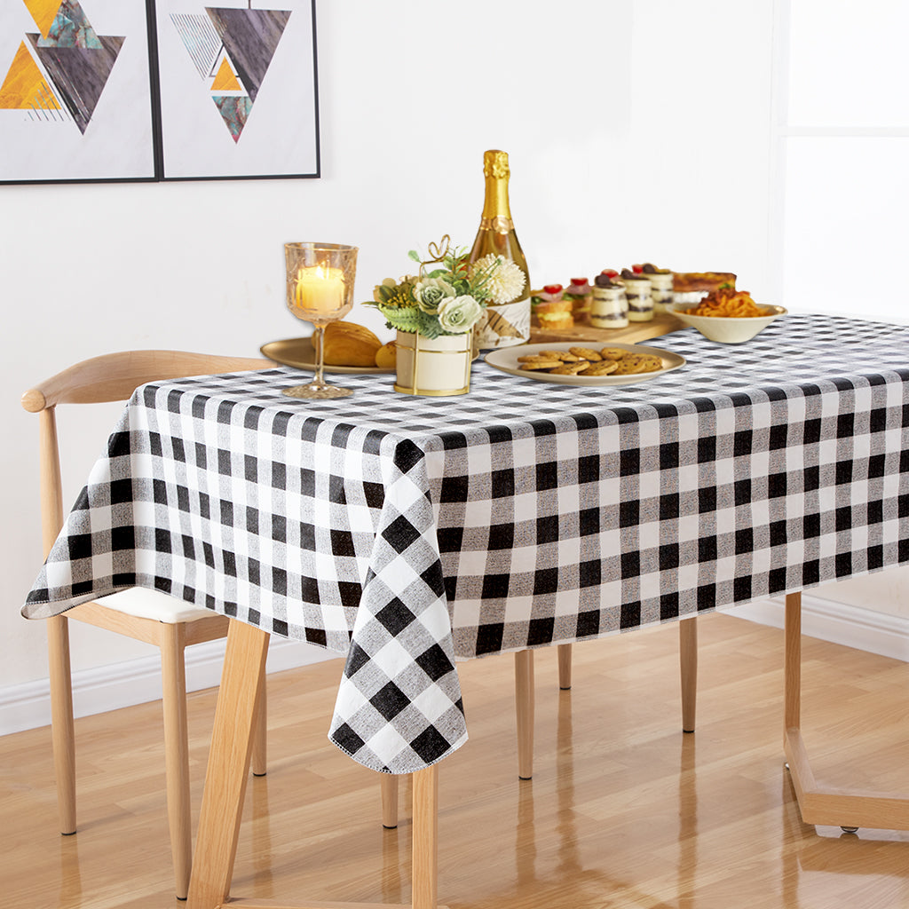 RAY STAR Black Tablecloth With Flannel Backing Round and Rectangle