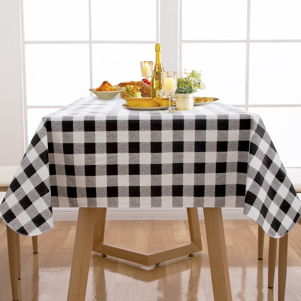 RAY STAR Black Tablecloth With Flannel Backing Round and Rectangle