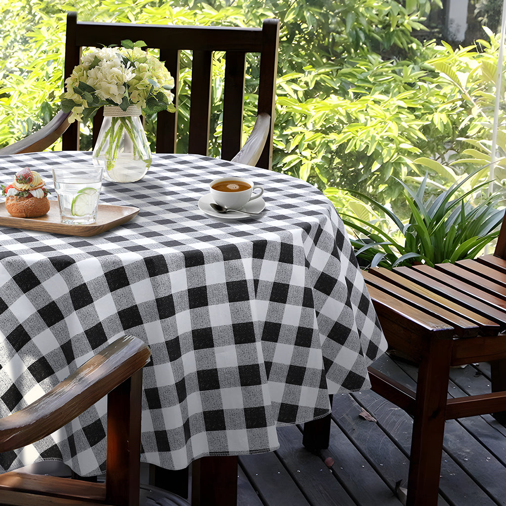 RAY STAR Black Tablecloth With Flannel Backing Round and Rectangle