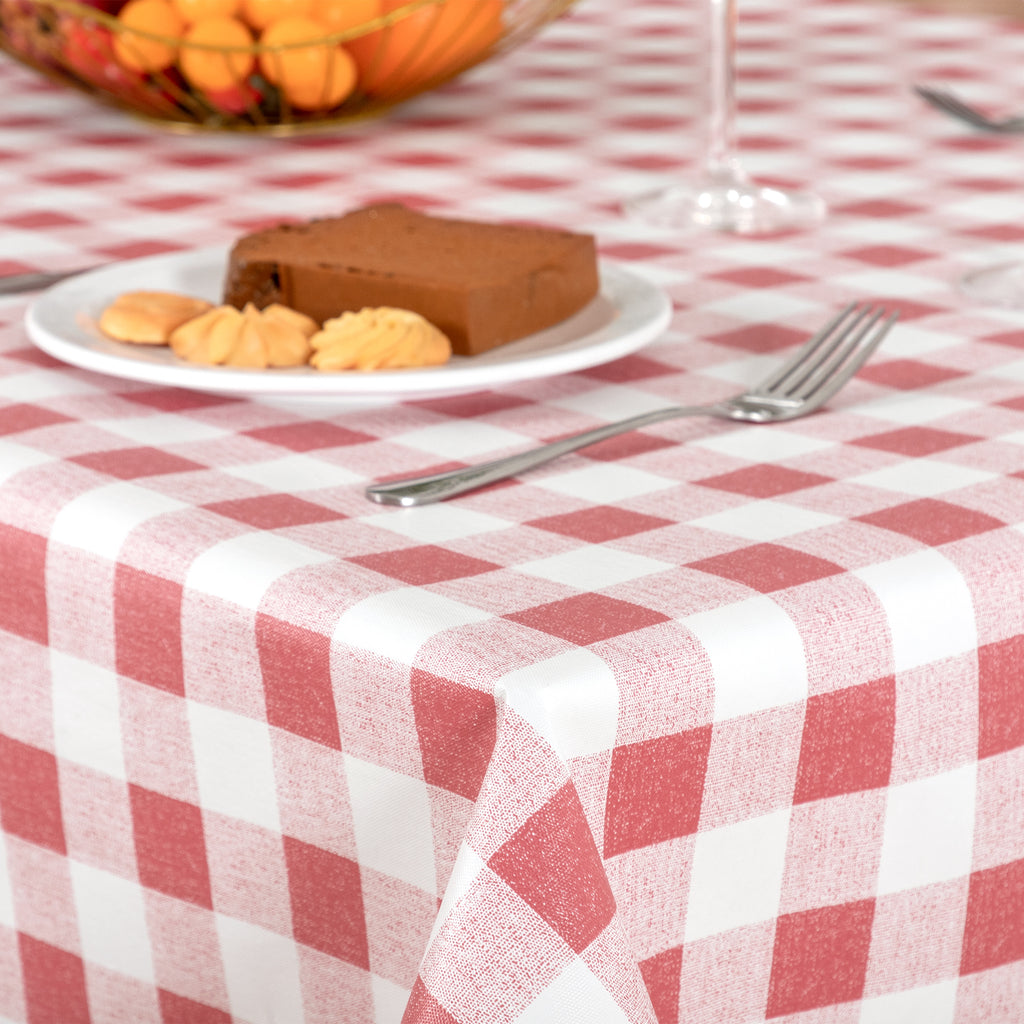 RAY STAR Pink Tablecloth With Flannel Backing Round and Rectangle