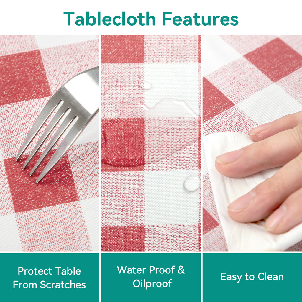 RAY STAR Pink Tablecloth With Flannel Backing Round and Rectangle