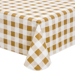 RAY STAR Yellow grid Tablecloth With Flannel Backing Round and Rectangle