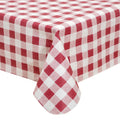 RAY STAR Pink Red grid Tablecloth With Flannel Backing Round and Rectangle