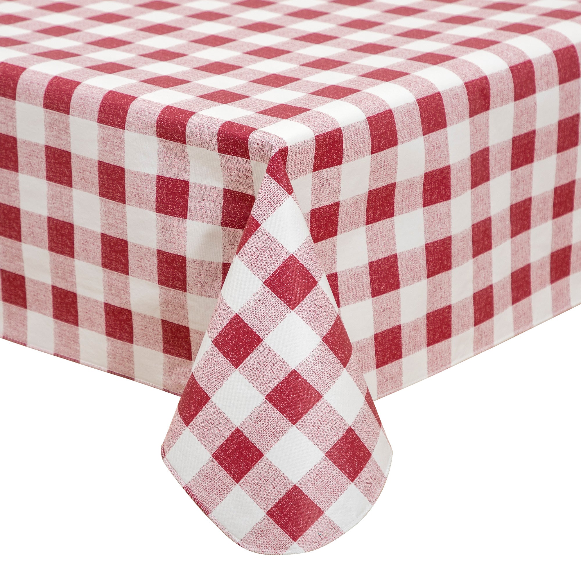RAY STAR Pink Red grid Tablecloth With Flannel Backing Round and Rectangle