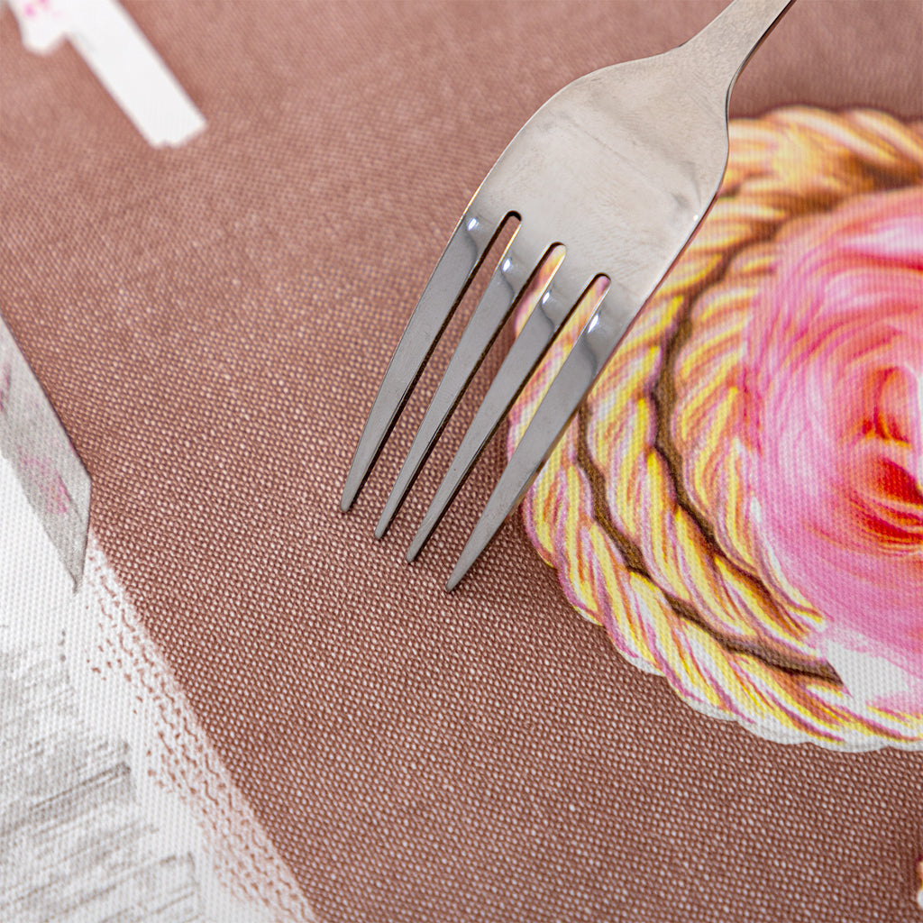 RAY STAR Valentine's Day special Pink and Colorful Tablecloth With Flannel Backing Round and Rectangle