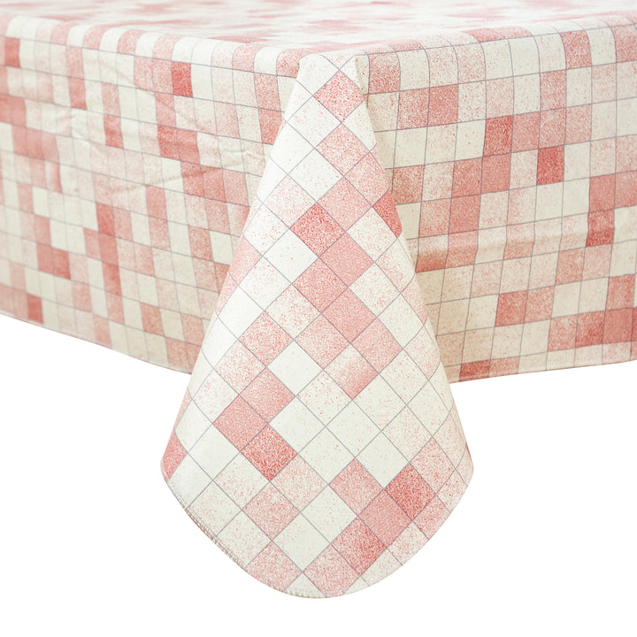 RAY STAR Cute Grip Tablecloth With Flannel Backing Round and Rectangle (Gradient Pink small)