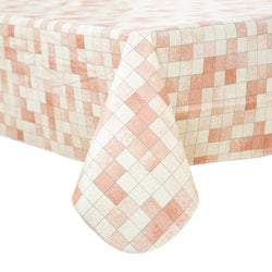 RAY STAR Cute Grip Tablecloth With Flannel Backing Round and Rectangle (Gradient light Pink small)