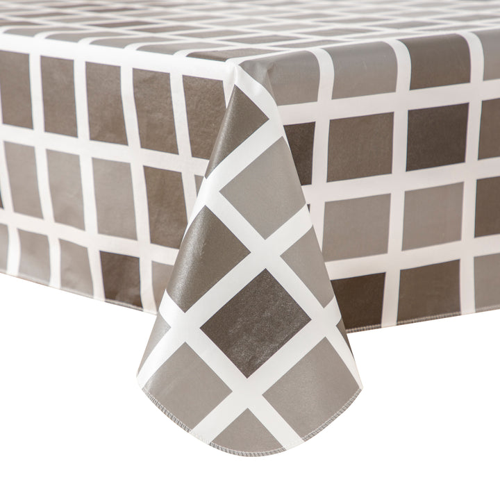 RAY STAR Cute Grip Tablecloth With Flannel Backing Round and Rectangle (Gradient Grey)