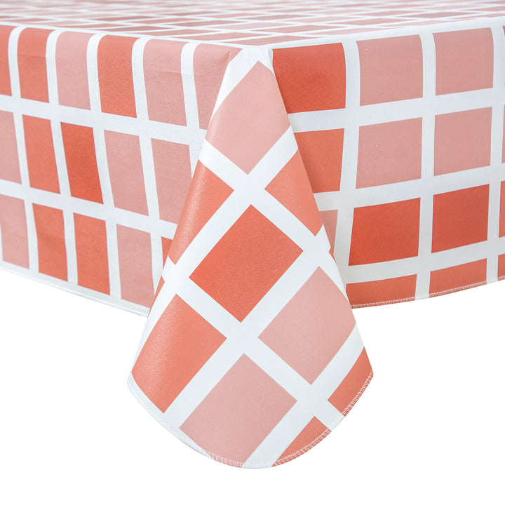 RAY STAR Cute Grip Tablecloth With Flannel Backing Round and Rectangle (Gradient Pink)