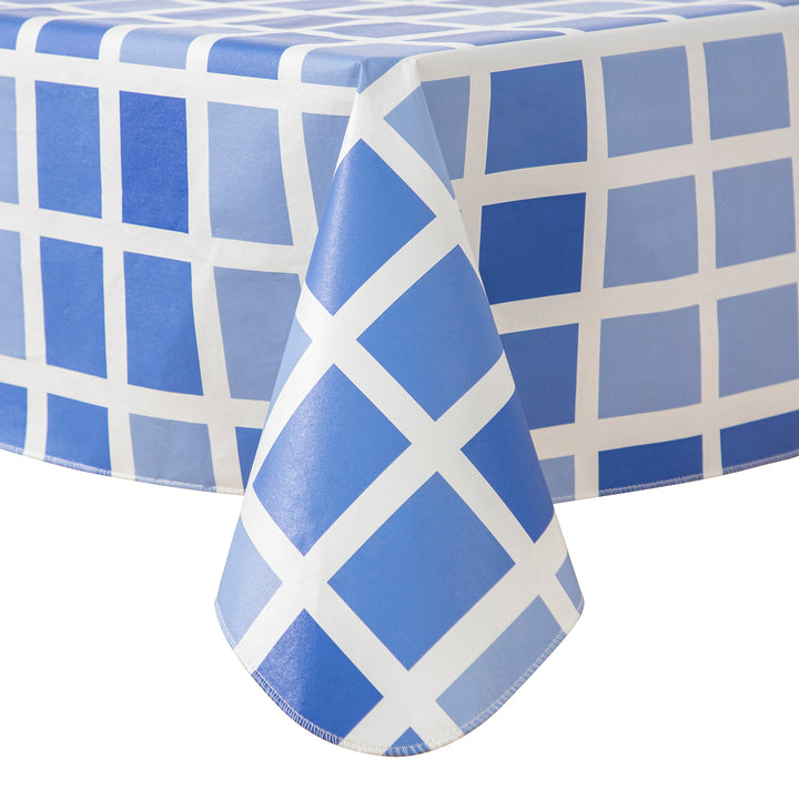 RAY STAR Cute Grip Tablecloth With Flannel Backing Round and Rectangle (Gradient Blue)