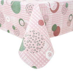 RAY STAR Cute Circle Tablecloth With Flannel Backing Round and Rectangle (Pink)