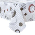 RAY STAR Cute Circle Tablecloth With Flannel Backing Round and Rectangle (Grey Blue)