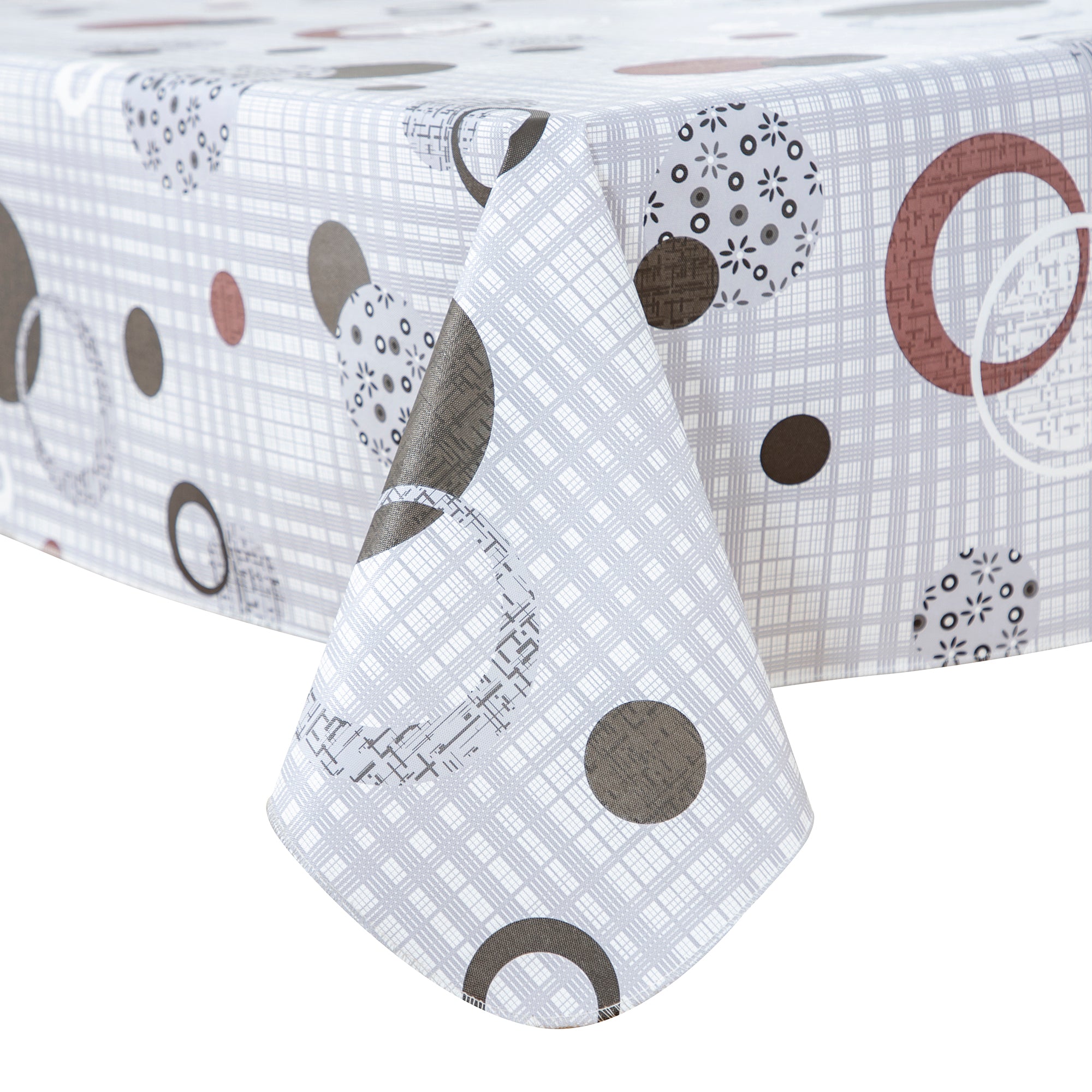 RAY STAR Cute Circle Tablecloth With Flannel Backing Round and Rectangle (Grey Blue)
