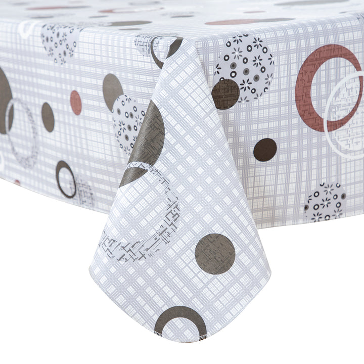 RAY STAR Cute Circle Tablecloth With Flannel Backing Round and Rectangle (Grey Blue)