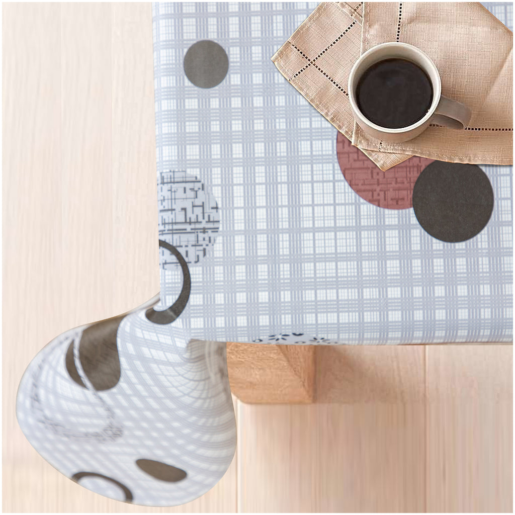 RAY STAR Cute Circle Tablecloth With Flannel Backing Round and Rectangle (Grey Blue)