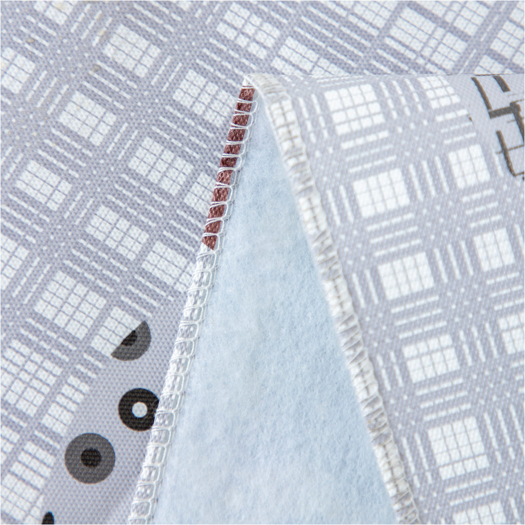 RAY STAR Cute Circle Tablecloth With Flannel Backing Round and Rectangle (Grey Blue)
