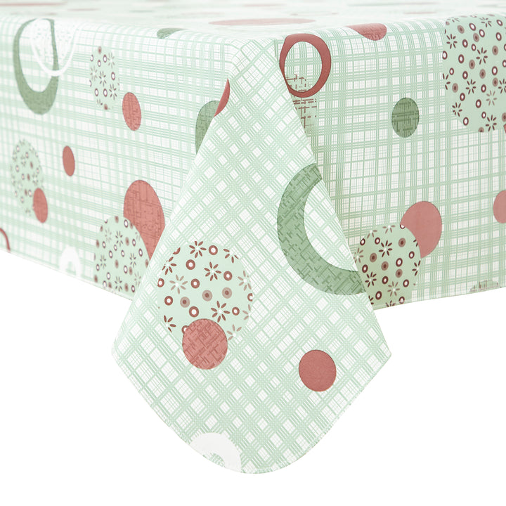 RAY STAR Green Cute Circle Tablecloth With Flannel Backing Round and Rectangle
