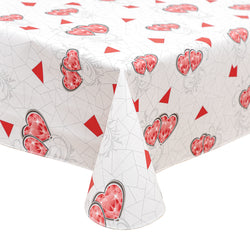 RAY STAR Valentine's Day special pink red crystal heart Tablecloth With Flannel Backing Round and Rectangle