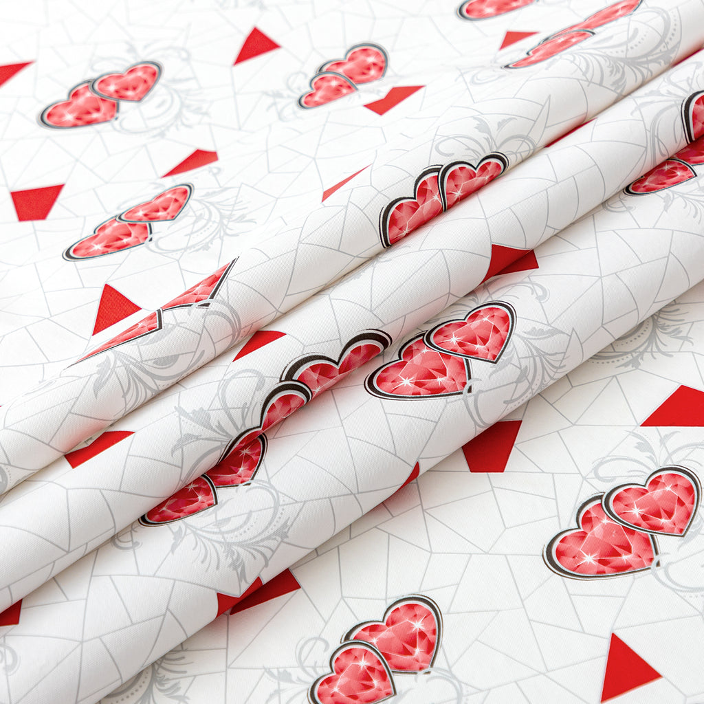 RAY STAR Valentine's Day special pink red crystal heart Tablecloth With Flannel Backing Round and Rectangle