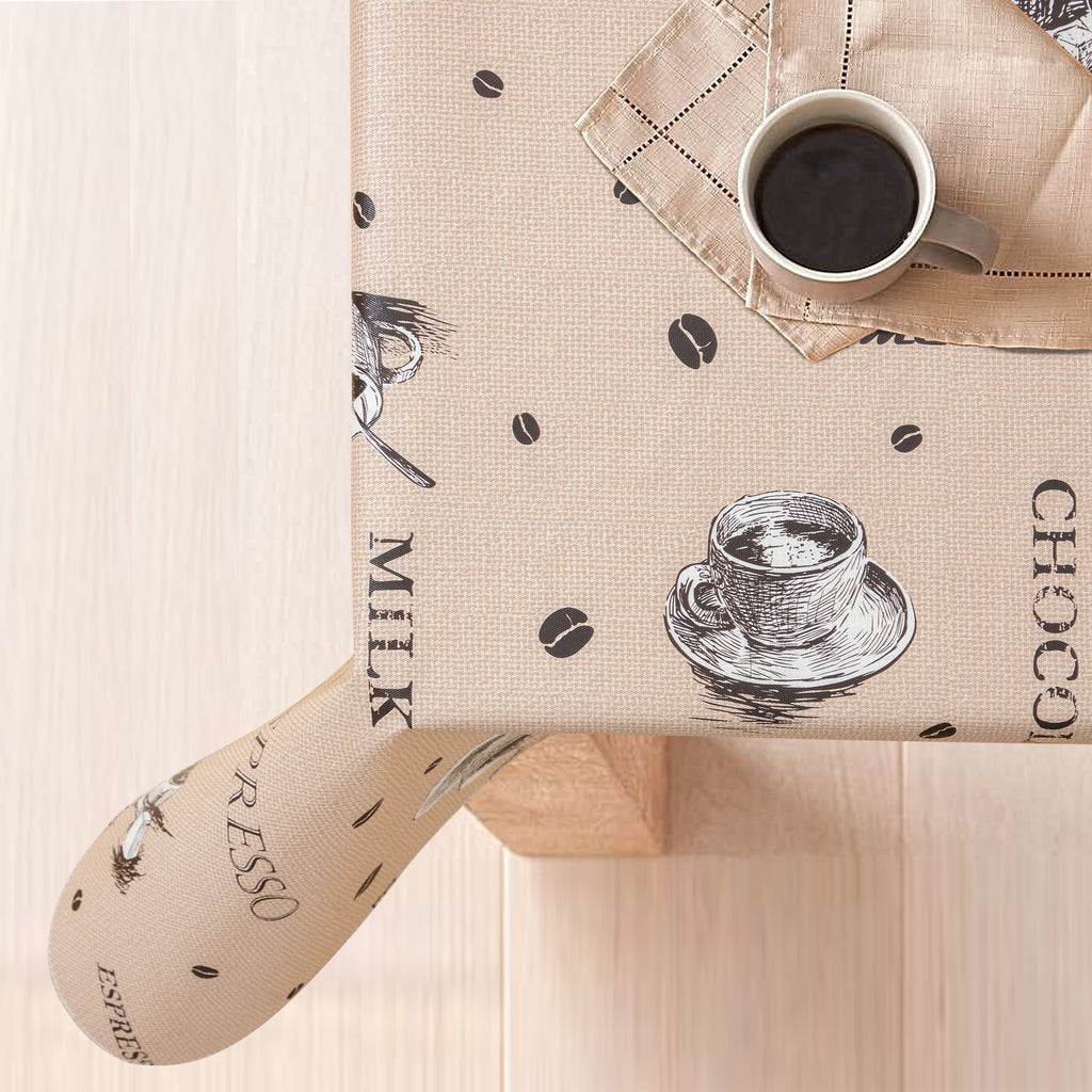 RAY STAR Light brown vintage coffee Tablecloth With Flannel Backing Round and Rectangle