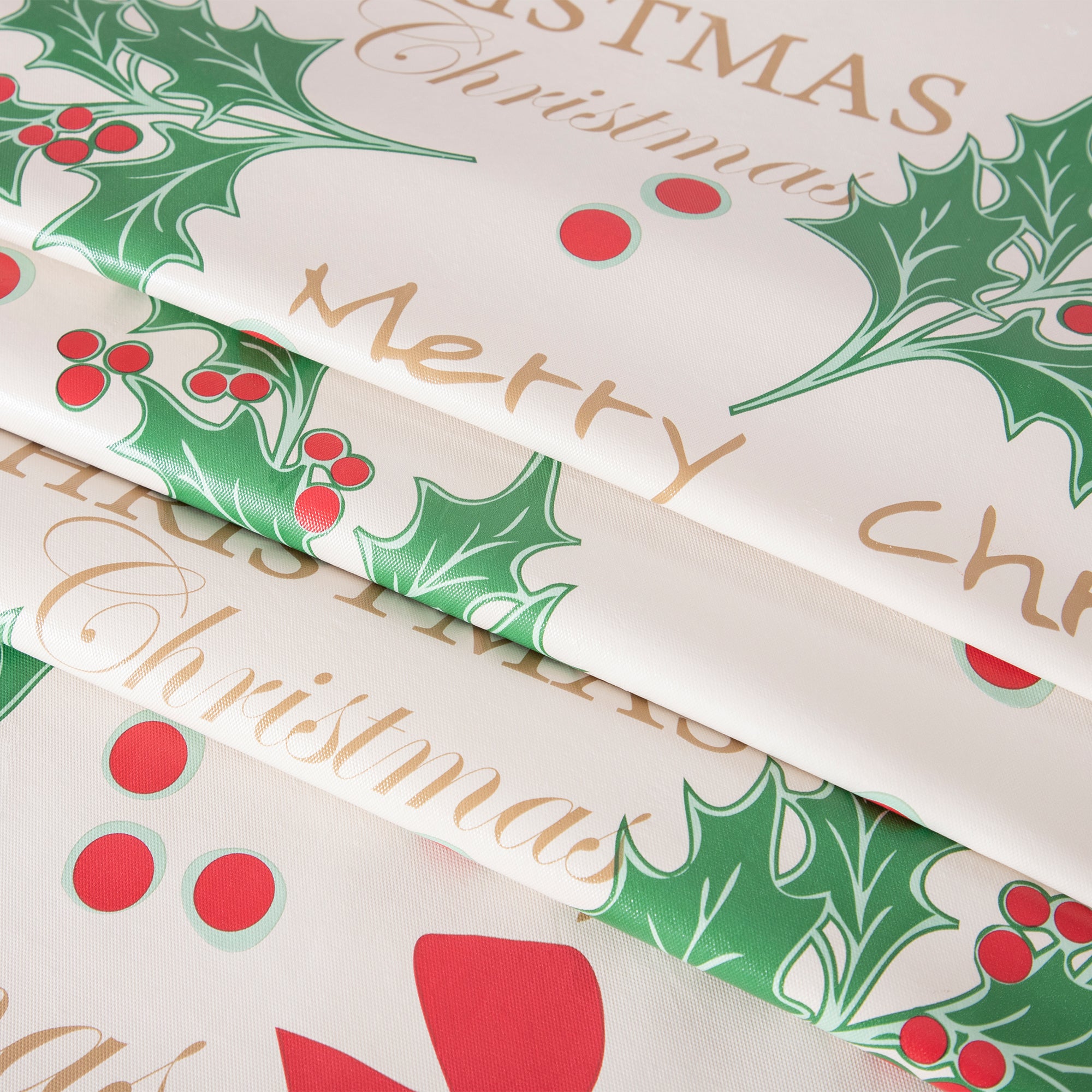 Christmas Tablecloth Vinyl surface with Flannel Backing Oilcloth Waterproof holiday time (PEVA)