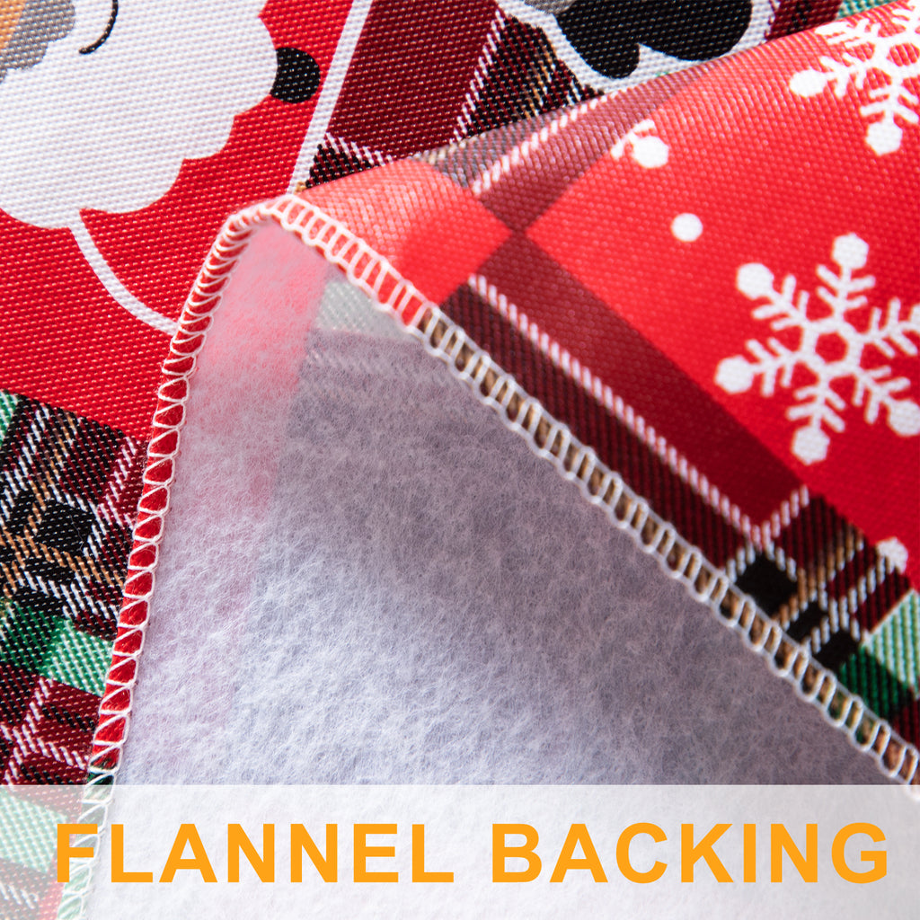 Christmas PEVA Cute elements Tablecloth Vinyl Surface with Flannel Backing Oilcloth Waterproof holiday