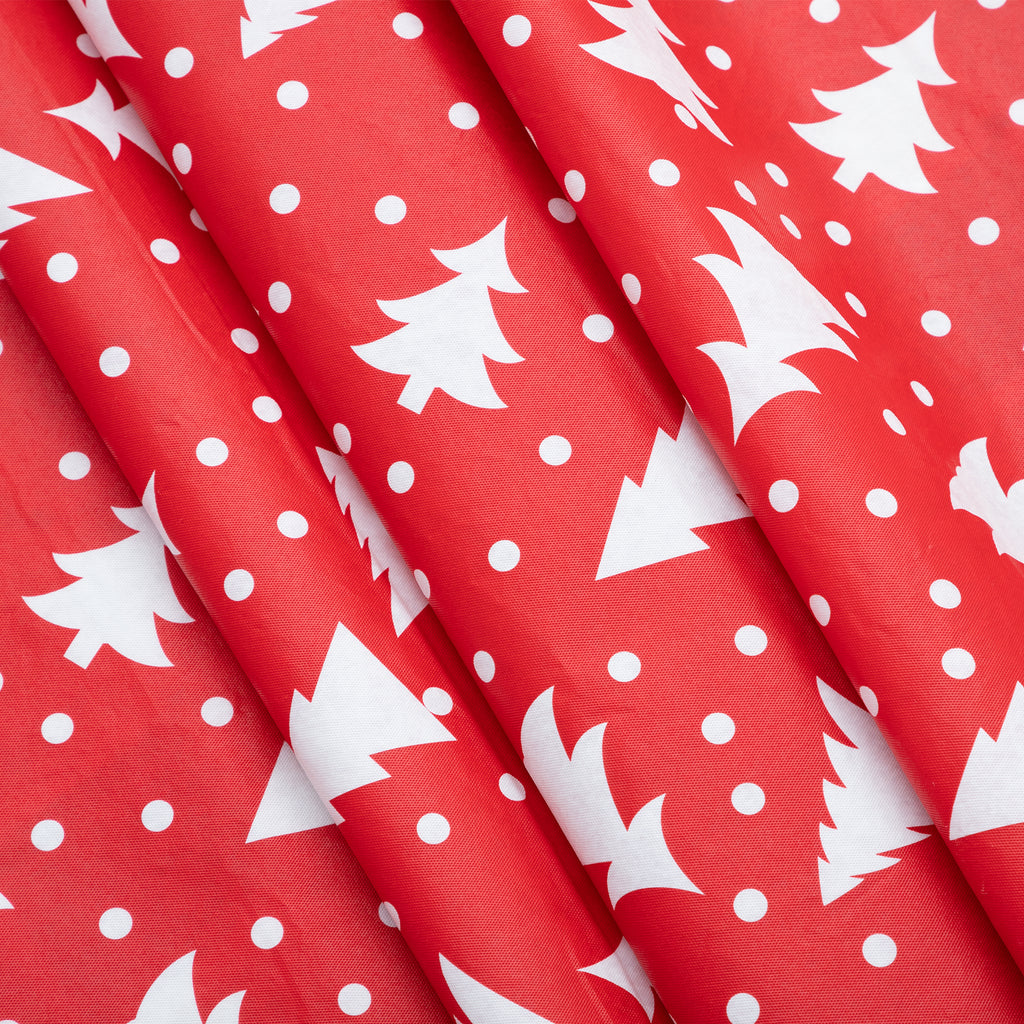 Christmas Red Tablecloth Vinyl Surface with Flannel Backing Oilcloth Waterproof holiday