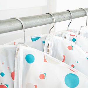 RAY STAR Colorful Dot Hanging Garment Bag White Lightweight Clear Full Zipper Suit Bags PEVA Breathable Garment Cover for Suit Closet Clothes Storage