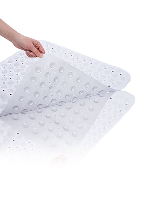 RAY STAR Non-Slip Bathtub Mat White Square Theme 25.2''X26.3''