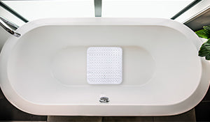 RAY STAR Non-Slip Bathtub Mat White Square Theme 25.2''X26.3''