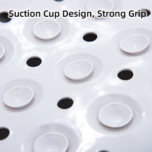 RAY STAR Non-Slip Bathtub Mat White Square Theme 25.2''X26.3''