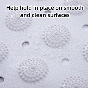 RAY STAR Non-Slip Bathtub Mat White Square Theme 25.2''X26.3''
