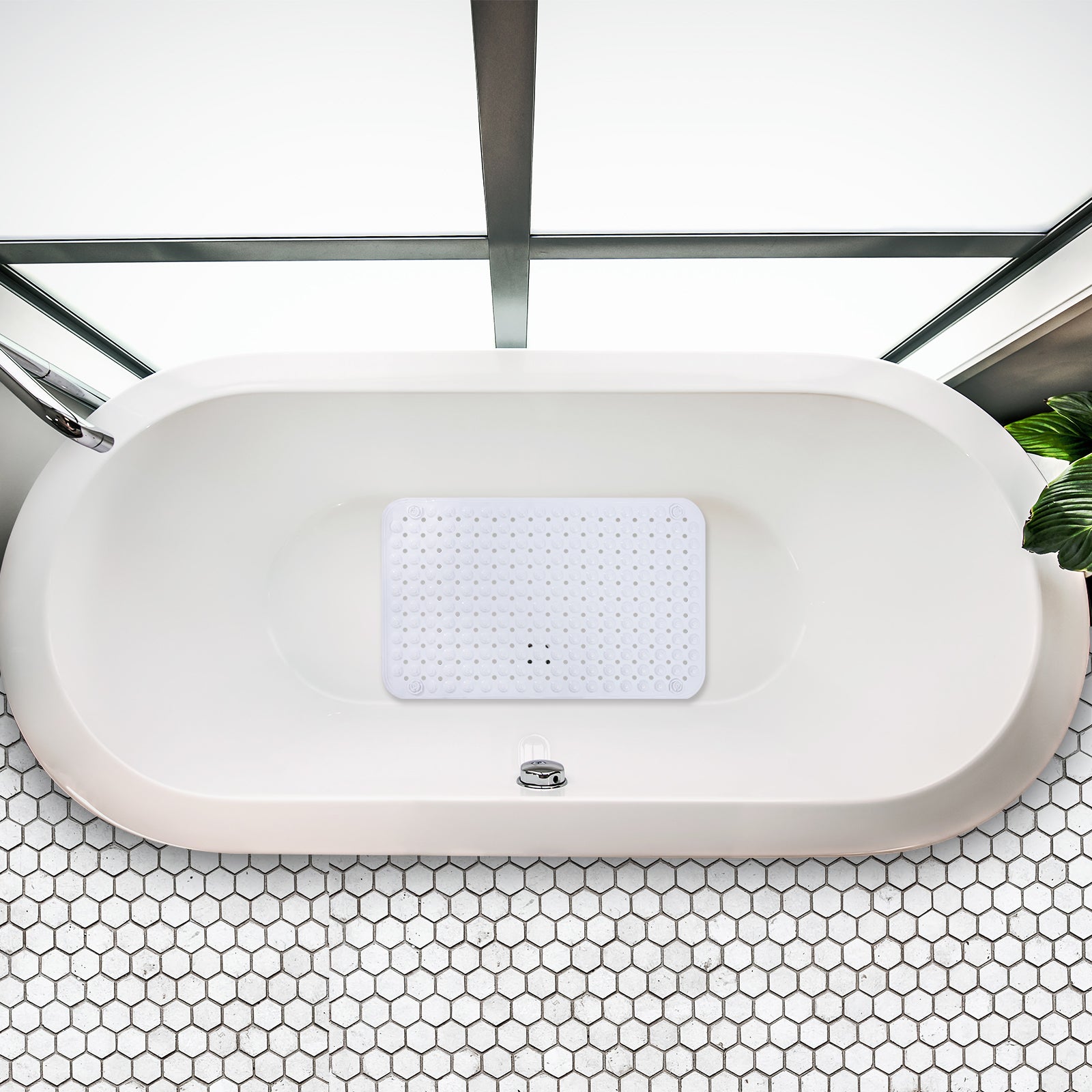 RAY STAR Non-Slip Bathtub Mat White 23.5''X35.5''