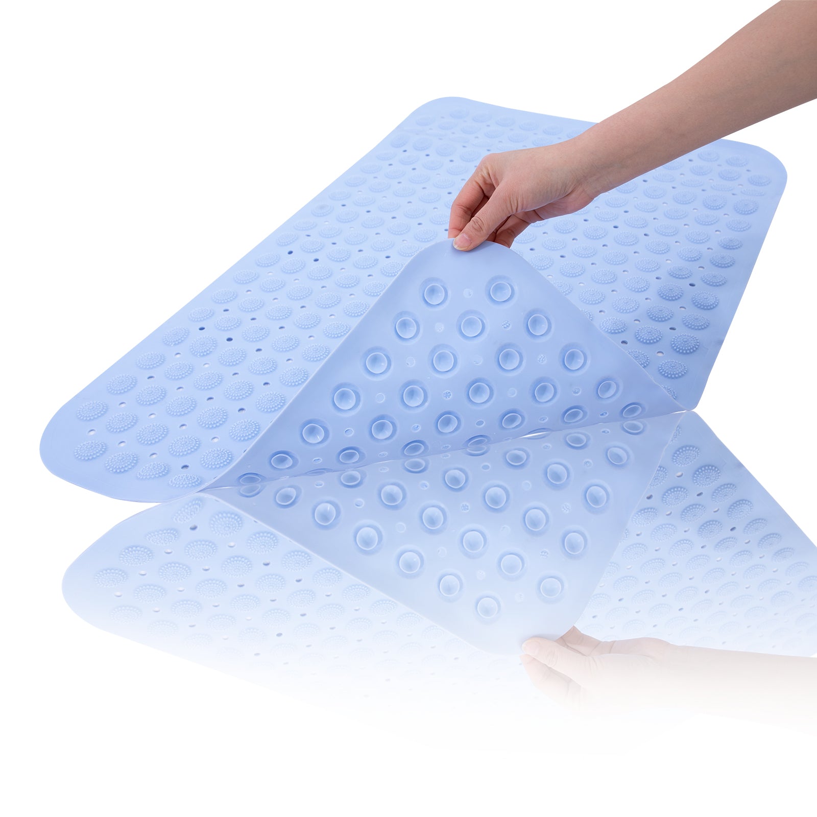 RAY STAR Non-Slip Bathtub Mat Blue 22.4''X35.4''
