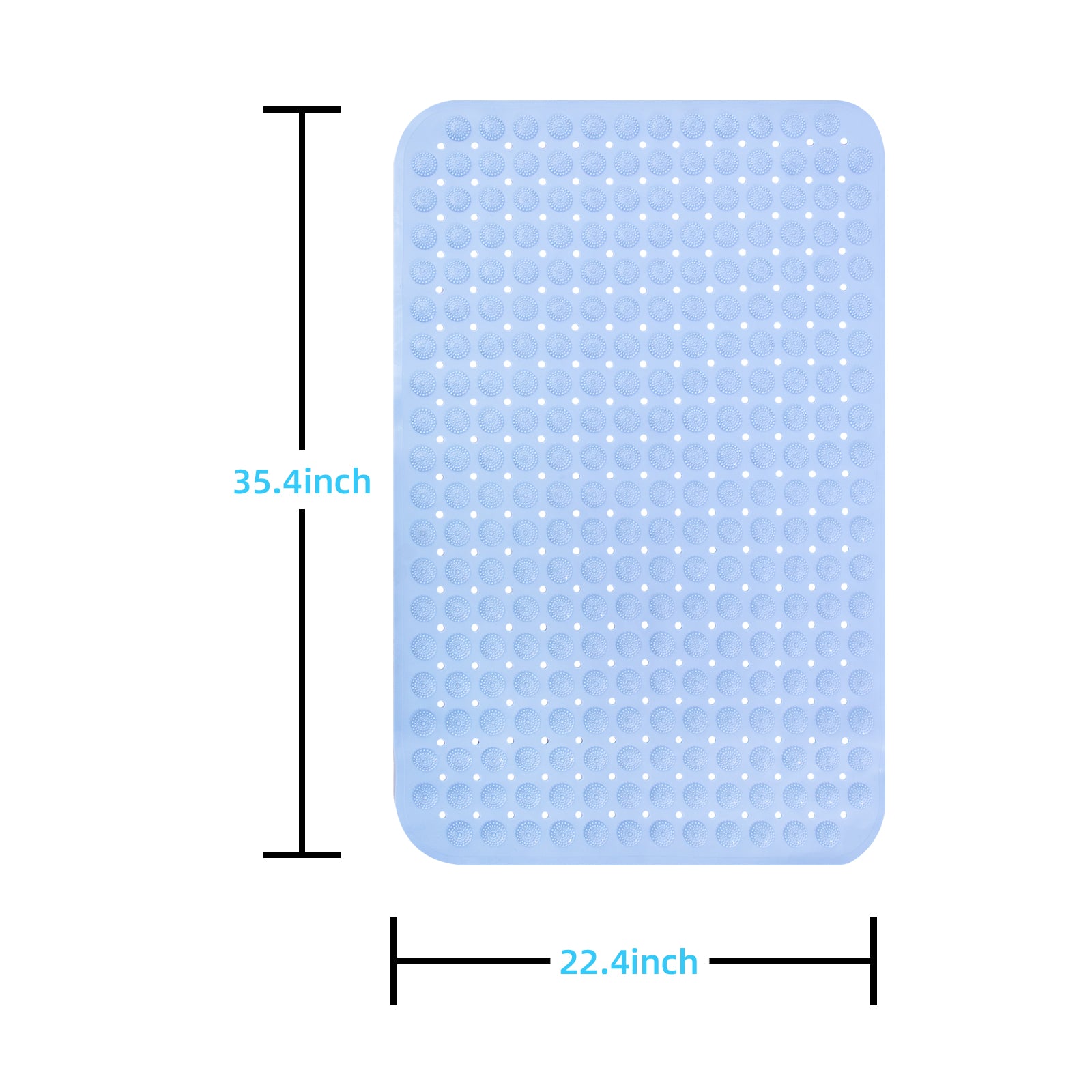 RAY STAR Non-Slip Bathtub Mat Blue 22.4''X35.4''