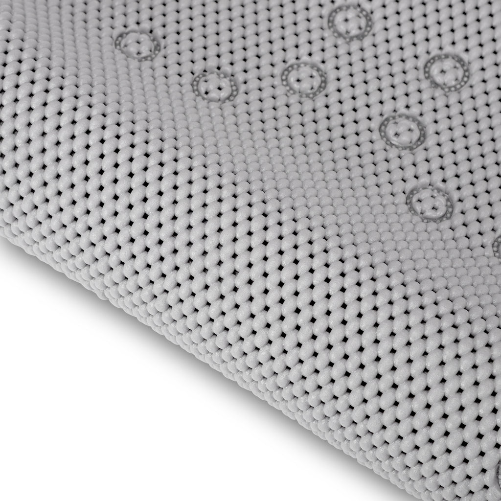 RAY STAR 17''X36''double-layer Grey Non Slip, Soft Foam Bathtub Mats Bath Mat with Drain Holes, Suction Cups