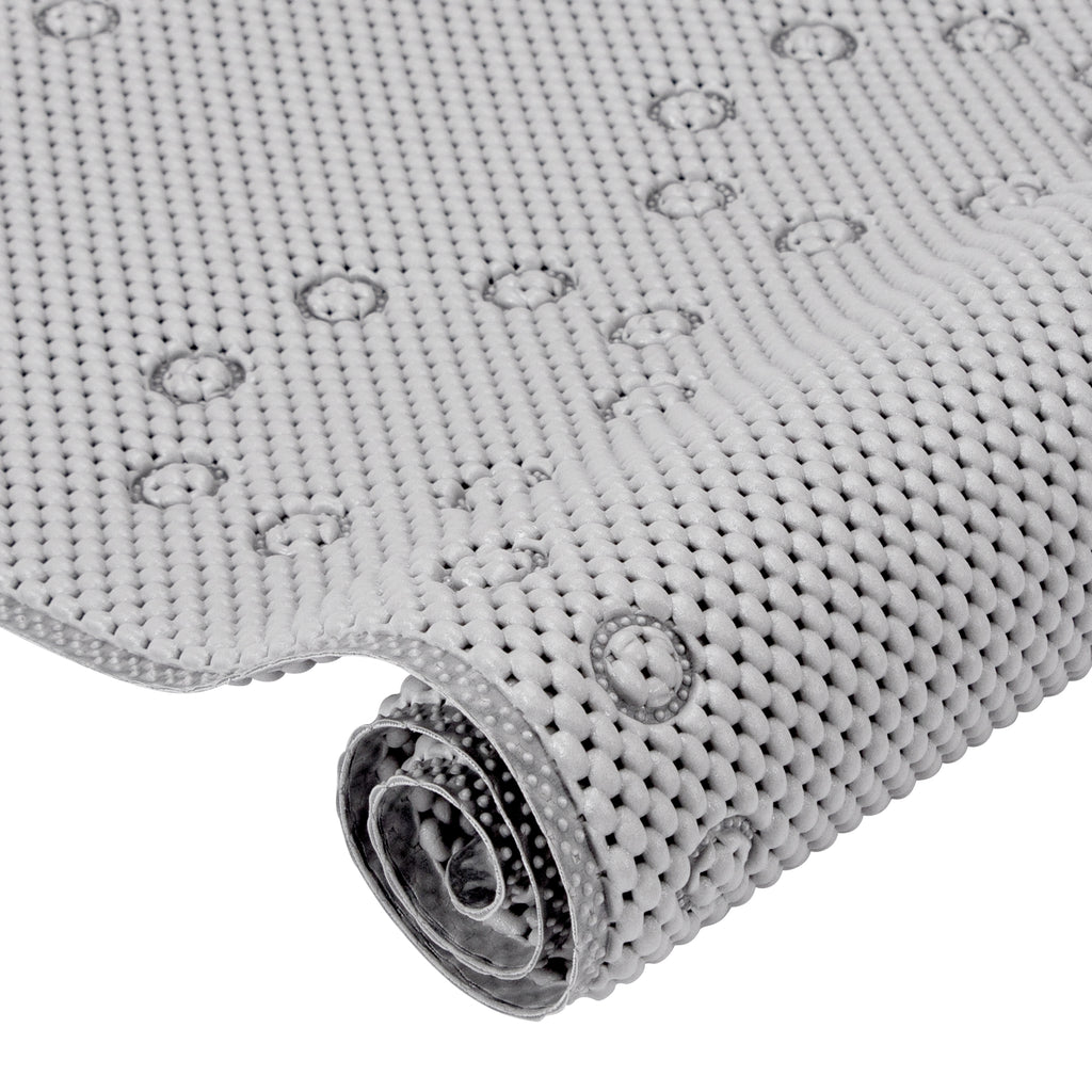 RAY STAR 17''X36''double-layer Grey Non Slip, Soft Foam Bathtub Mats Bath Mat with Drain Holes, Suction Cups