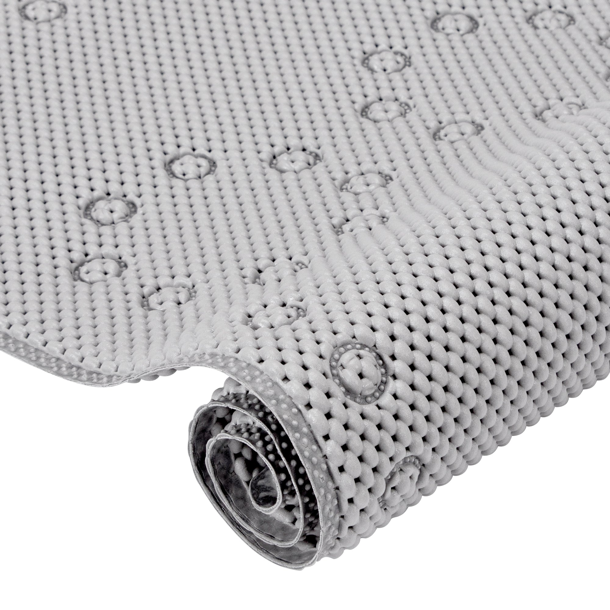 RAY STAR 17''X36''double-layer Grey Non Slip, Soft Foam Bathtub Mats Bath Mat with Drain Holes, Suction Cups