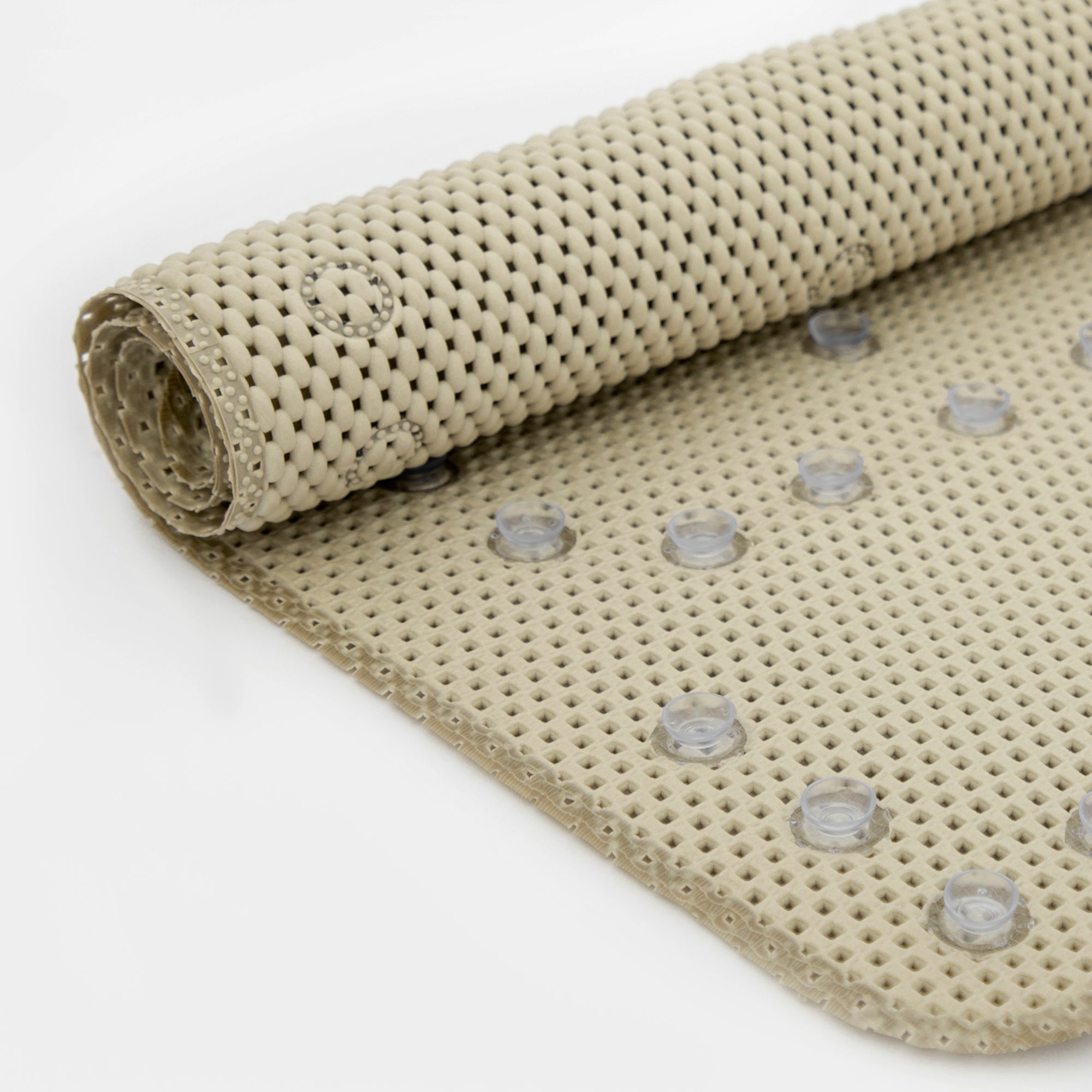 RAY STAR 17''X36''Light coffee color Non Slip, Soft Foam Bathtub Mats Bath Mat with Drain Holes, Suction Cups
